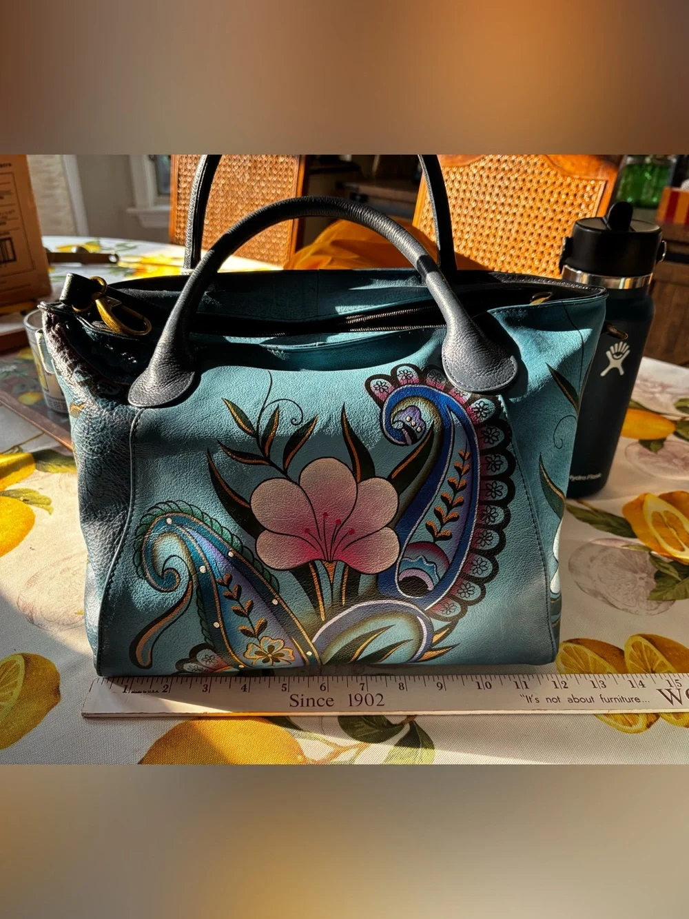 Anna by Anischka Genuine Leather Large Slouch Tote Bag